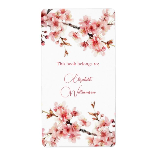 Cherry Blossom Pink Floral Buchzeichen (Vorne)