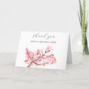 Cherry Blossom Pink Floral Wedding Vielen Dank Dankeskarte