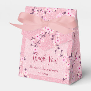 Cherry Blossom Pink Glitzer Danke Babydusche Geschenkschachtel