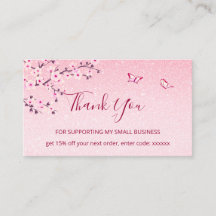 Cherry Blossom Pink Glitzer Vielen Dank