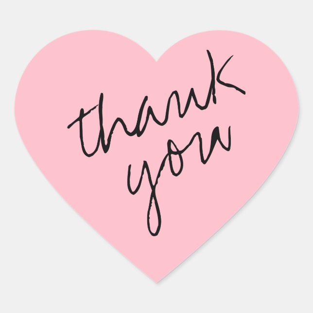 Cherry Blossom Pink Herz Danke Aufkleber (Vorderseite)