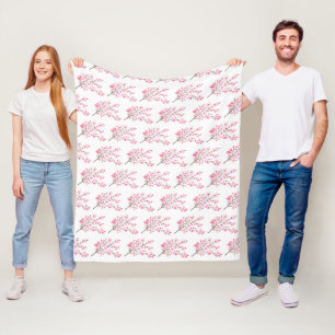 Cherry Blossom Pink Japanische Sakura Kawaii Fleec Fleecedecke