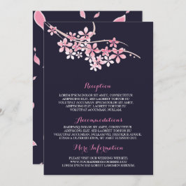 Cherry Blossom Pink Marine Hochzeitsinformation Ga Einladung