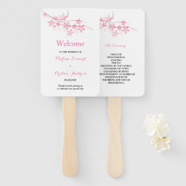 Cherry Blossom Pink Marinefelder Hochzeitsprogramm Fächer