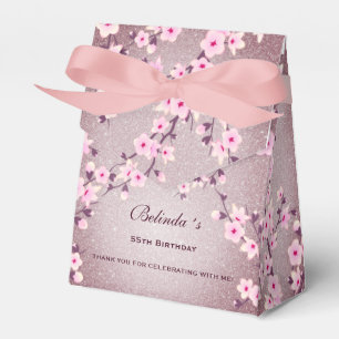 Cherry Blossom Pink Mauve Glitzer Custom Geburtsta Geschenkschachtel