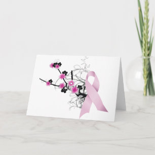 Cherry Blossom Pink Ribbon Karte