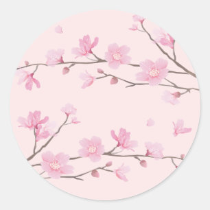 Cherry Blossom - Pink Runder Aufkleber