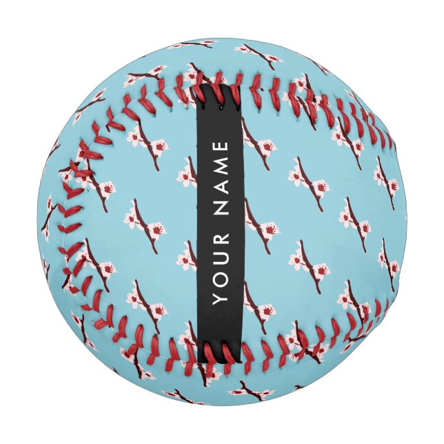 Cherry Blossom, Pink Sakura, Ihr Name Baseball (Vorderseite Links)