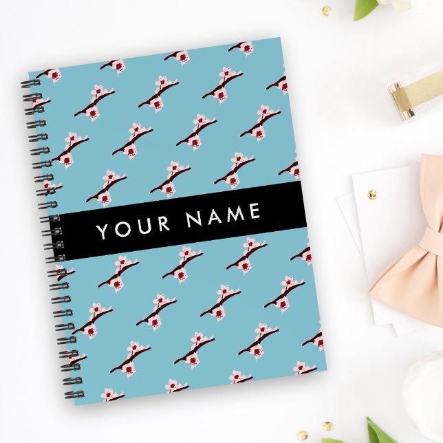 Cherry Blossom, Pink Sakura, Ihr Name Notizbuch (Von Creator hochgeladen)