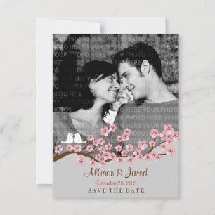 Cherry Blossom Pink Silver Save the Date Foto