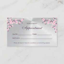 Cherry Blossom Pink Silver Terminierungskarte Visitenkarte