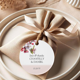 Cherry Blossom Pink und White Gastgeschenk Hochzei Geschenkanhänger