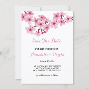 Cherry Blossom Pink Weiß Save the Date
