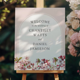 Cherry Blossom Pink White Arch Wedding Willkommen