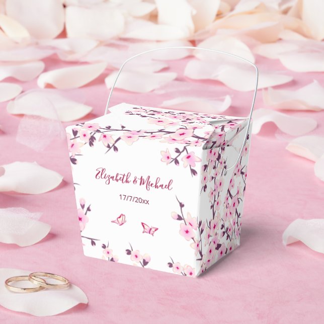 Cherry Blossom Pink White Custom Wedding  Geschenkschachtel (Hochzeit)