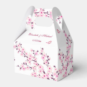 Cherry Blossom Pink White Custom Wedding Geschenkschachtel