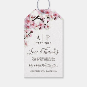 Cherry Blossom Pink White Gastgeschenk Hochzeit Ta Geschenkanhänger