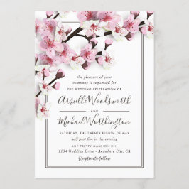 Cherry Blossom Pink White Wedding Einladungen