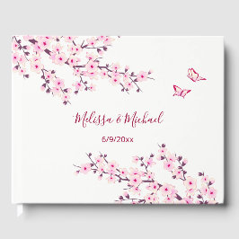 Cherry Blossom Pink White Wedding Gästebuch
