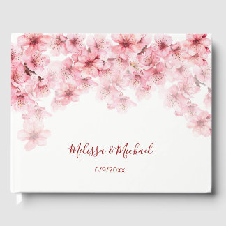 Cherry Blossom Pink White Wedding Gästebuch