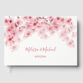 Cherry Blossom Pink White Wedding Gästebuch