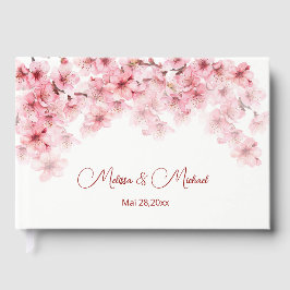 Cherry Blossom Pink White Wedding Gästebuch