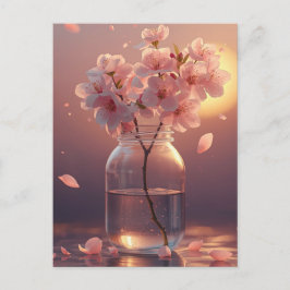 Cherry Blossom Postcard - Elegant Hand-Drawn Sakur Postkarte