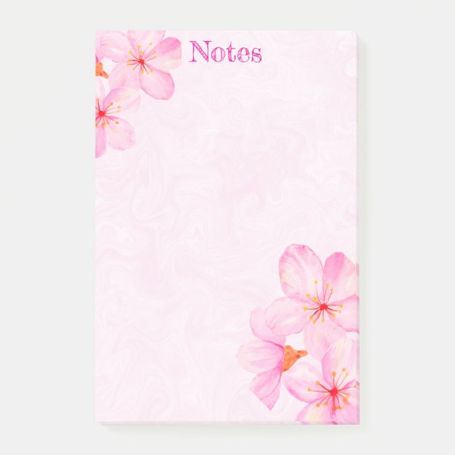 Cherry Blossom Pretty Pink Custom Post-it Klebezettel (Vorderseite)