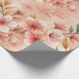 Cherry Blossom Print Wrapping Paper Roll Geschenkpapier
