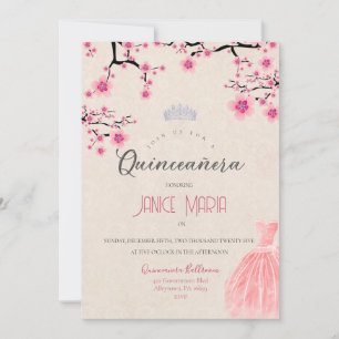 Cherry Blossom Quinceañera Einladung