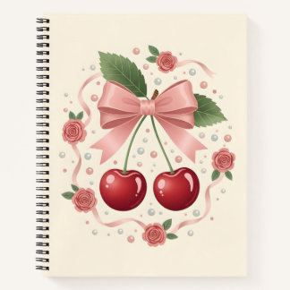 Cherry Blossom Ribbon Spiral Notebook Notizbuch