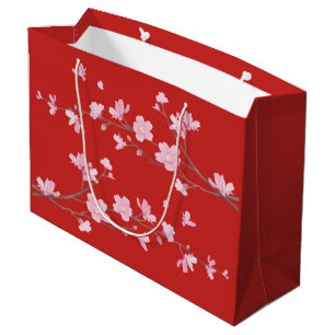 Cherry Blossom - Rot Große Geschenktüte