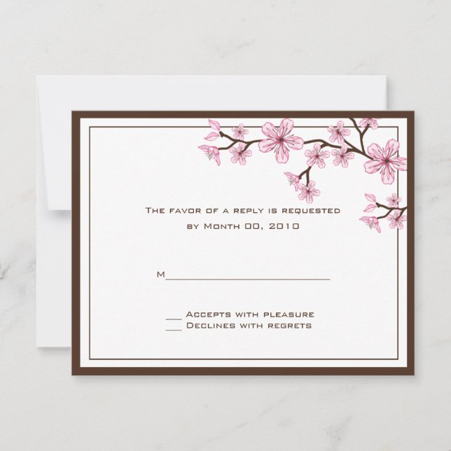 Cherry Blossom RSVP Cards (Vorderseite)