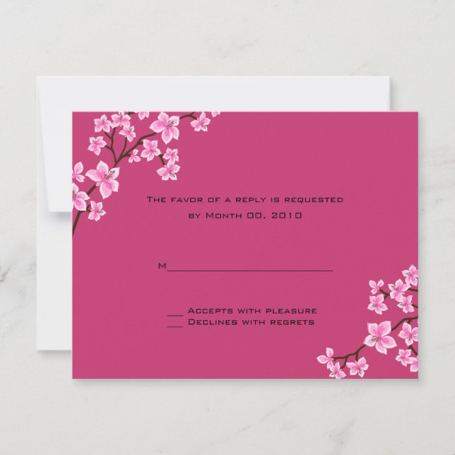 Cherry Blossom RSVP Cards Karte (Vorderseite)