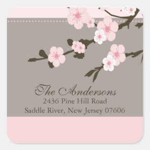 Cherry Blossom Rücksendeadresse Wedding Sticker