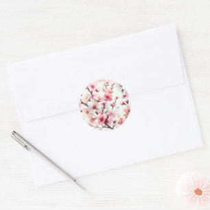 Cherry Blossom Runder Aufkleber