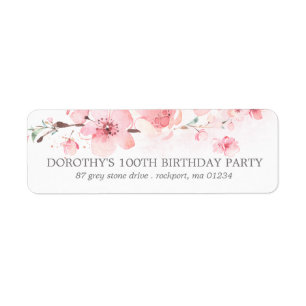 Cherry Blossom Rustic Pink Floral Address Label