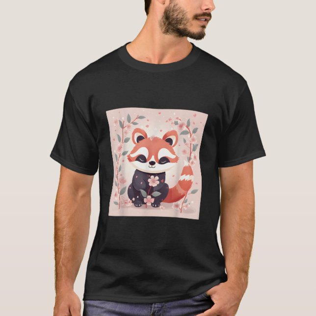 Cherry Blossom Saison Red Panda Adorable Spring De T-Shirt (Vorderseite)