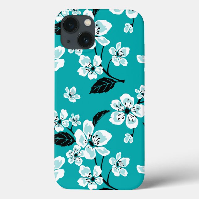 CHERRY BLOSSOM - SAKURA (AQUAMARIN) Case-Mate iPhone HÜLLE (Rückseite)