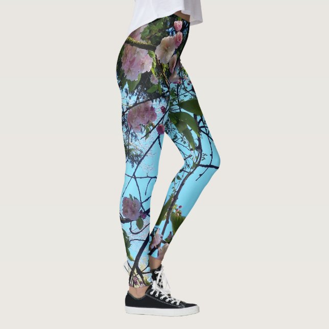 Cherry Blossom Sakura Blume Blumenkohl Leggings (Rechts)