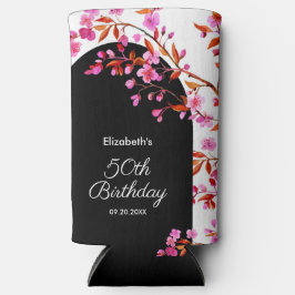 Cherry Blossom Sakura Blume Schwarz-weiß Geburtsta Selters Dosenkühler