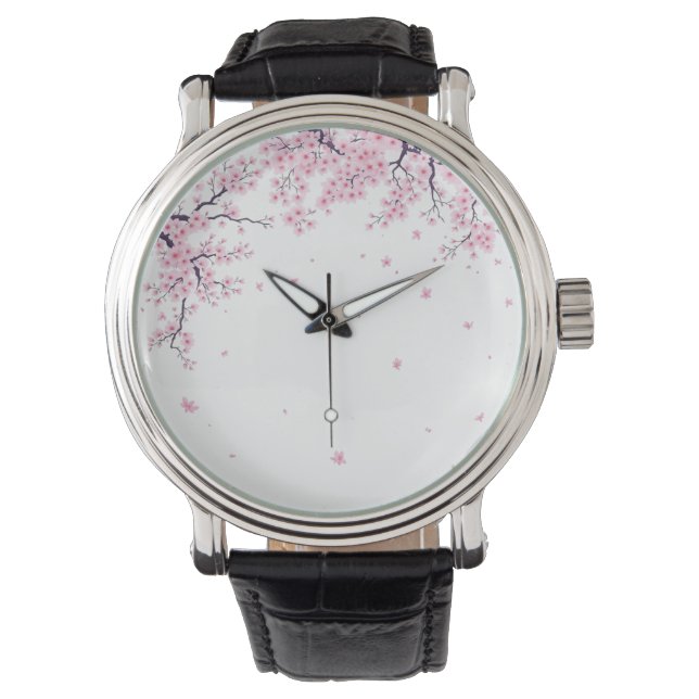 Cherry Blossom Sakura Japanese Art Tote  Armbanduhr (Vorderseite)