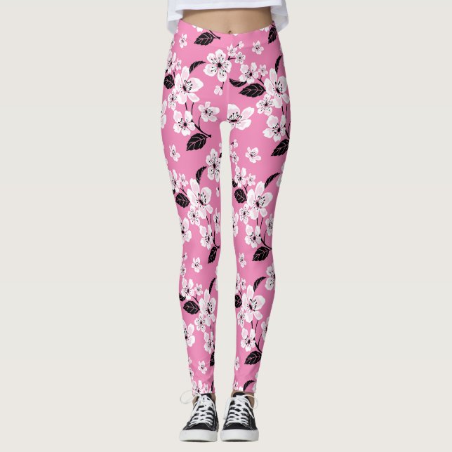 CHERRY BLOSSOM - SAKURA (LITE PINK) LEGGINGS (Vorderseite)