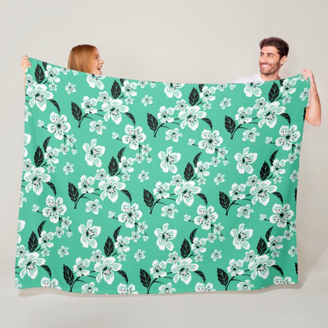 CHERRY BLOSSOM - SAKURA (MINT) FLEECEDECKE (Beispiel)