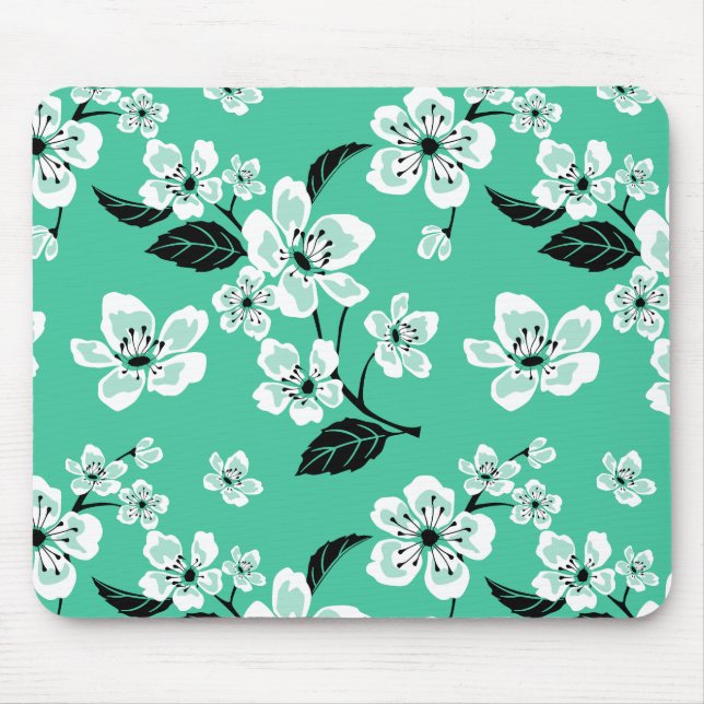 CHERRY BLOSSOM - SAKURA (MINT) MOUSEPAD (Vorne)