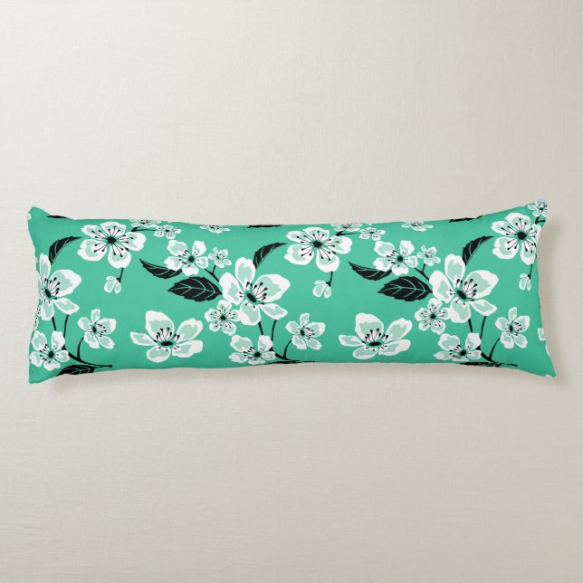 CHERRY BLOSSOM - SAKURA (MINT) SEITENSCHLÄFERKISSEN (Rückseite)