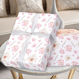 Cherry Blossom Sakura Muster Rosa Weiß Geschenkpapier