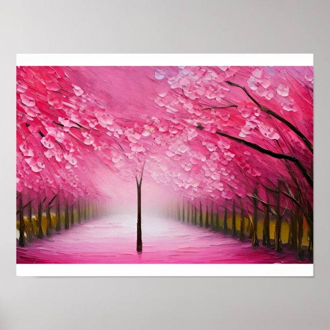 Cherry Blossom Sakura Öl Malerei Poster Zuhause De (Vorne)
