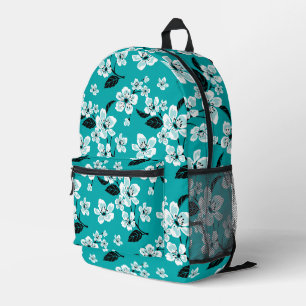 CHERRY BLOSSOM - SAKURA PATTER IN AQUAMARIN BEDRUCKTER RUCKSACK