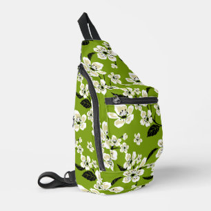 CHERRY BLOSSOM - SAKURA PATTER IN MATCHA GREEN CROSSBODY BAG
